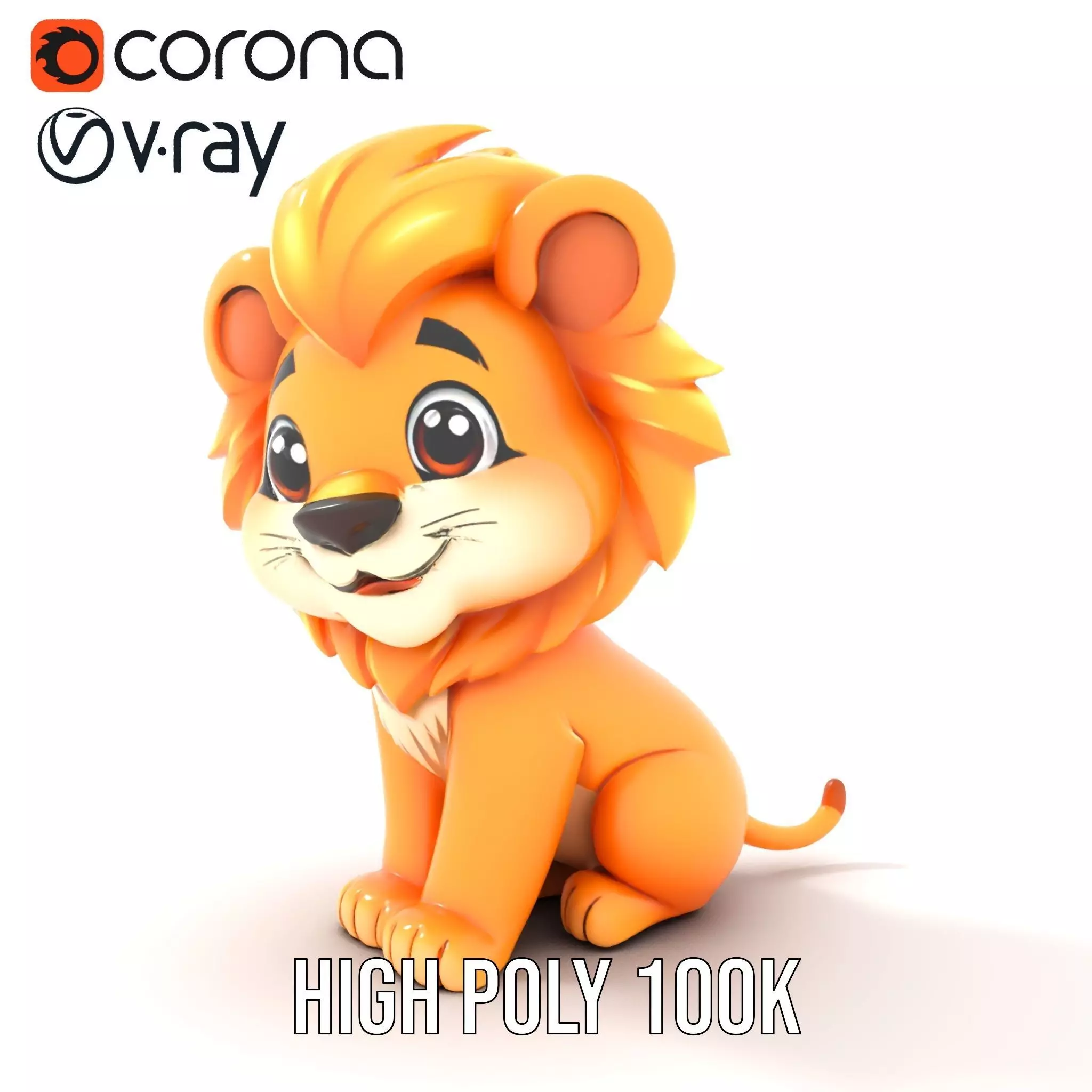 Playful Lion Cub model pack Low-poly 3D model_15