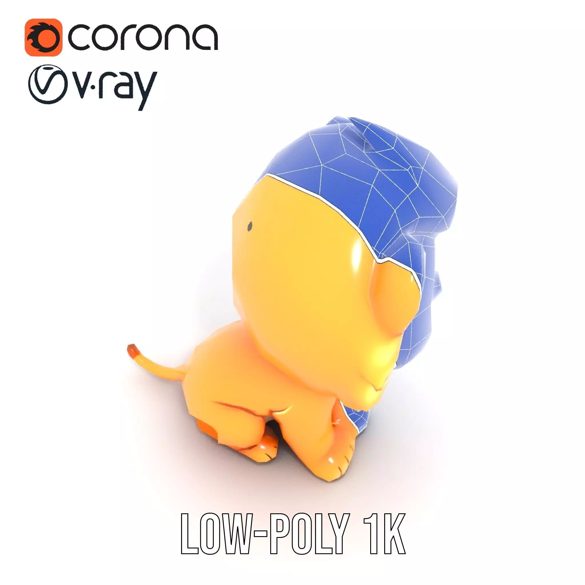 Playful Lion Cub model pack Low-poly 3D model_19