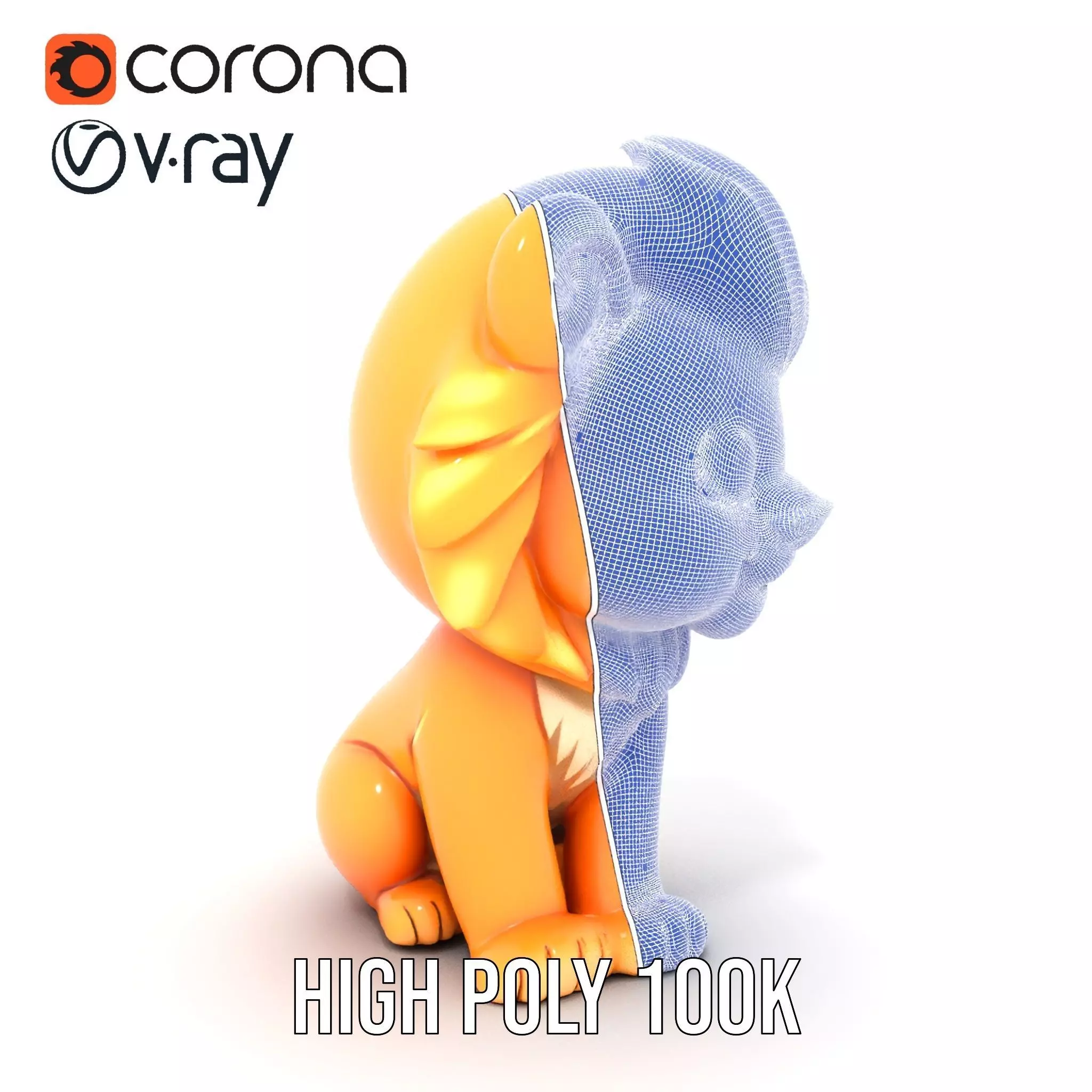 Playful Lion Cub model pack Low-poly 3D model_32