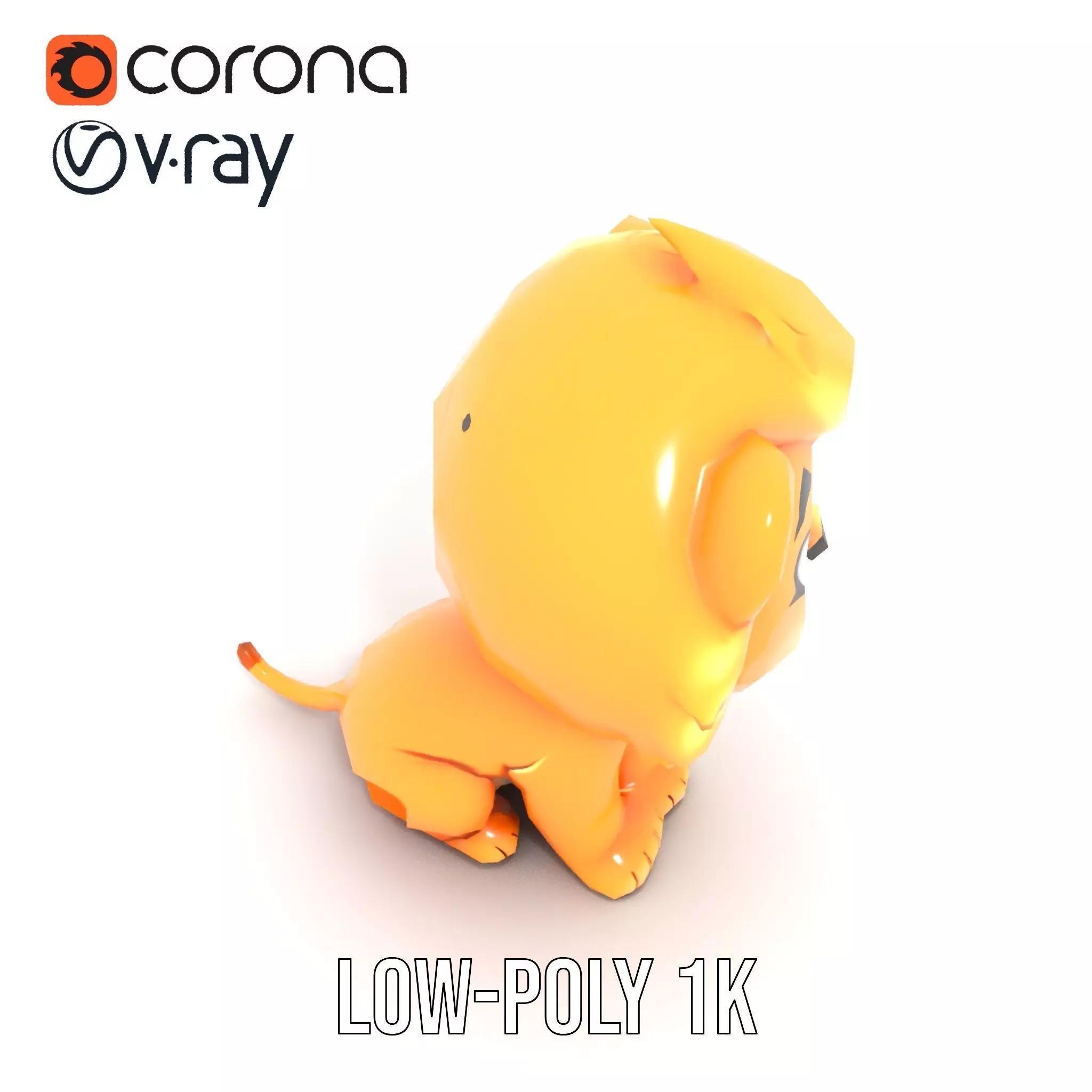 Playful Lion Cub model pack Low-poly 3D model_7