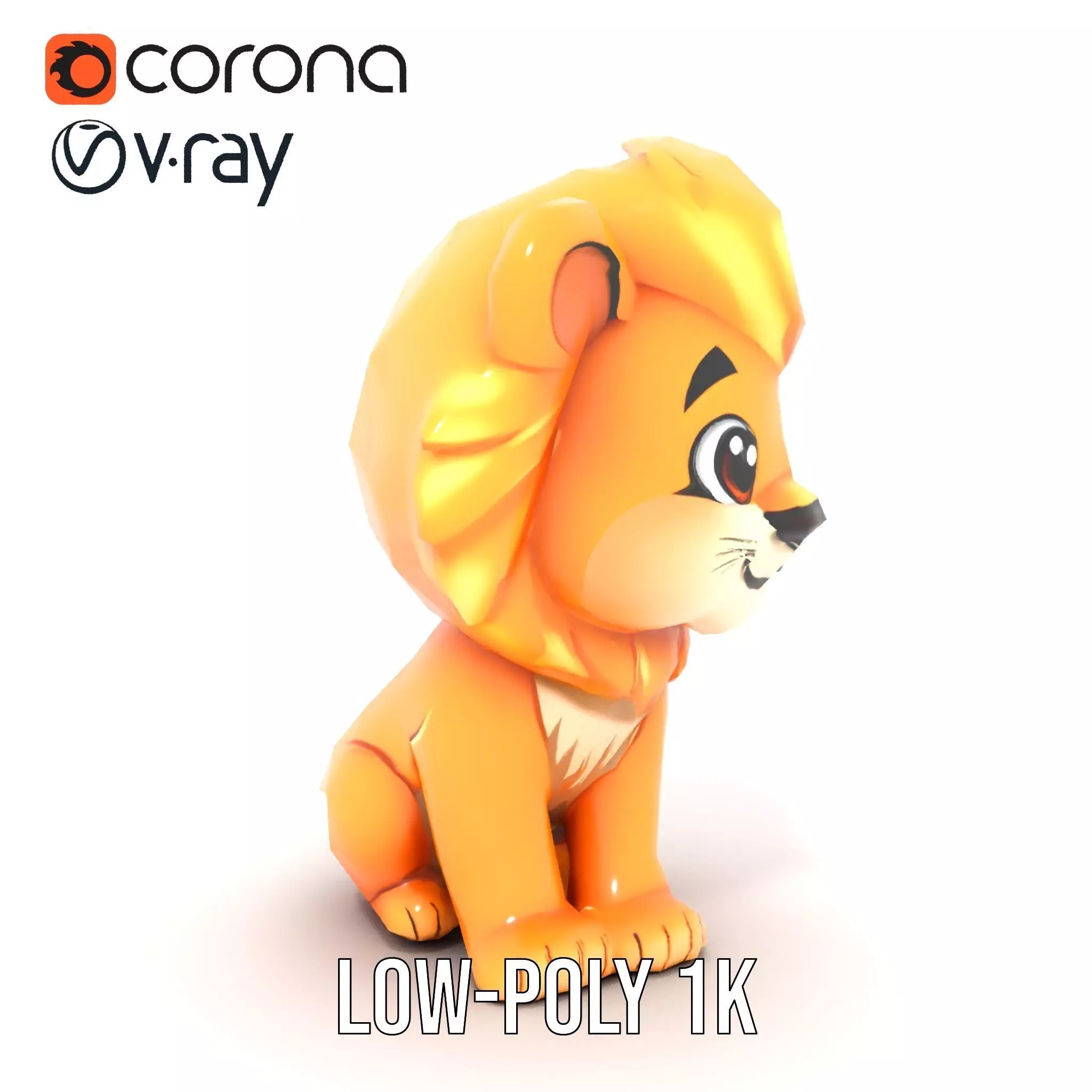 Playful Lion Cub model pack Low-poly 3D model_17