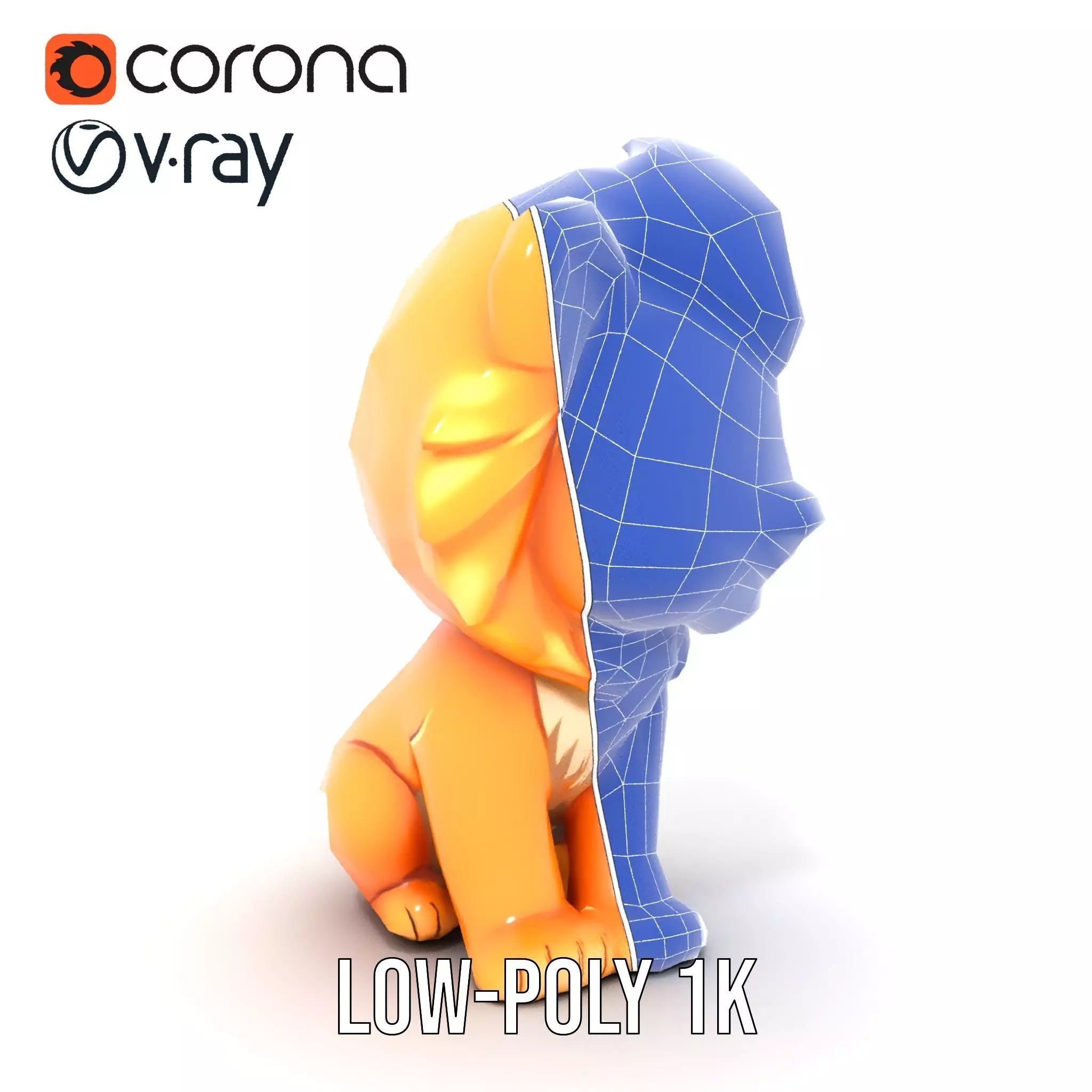 Playful Lion Cub model pack Low-poly 3D model_22