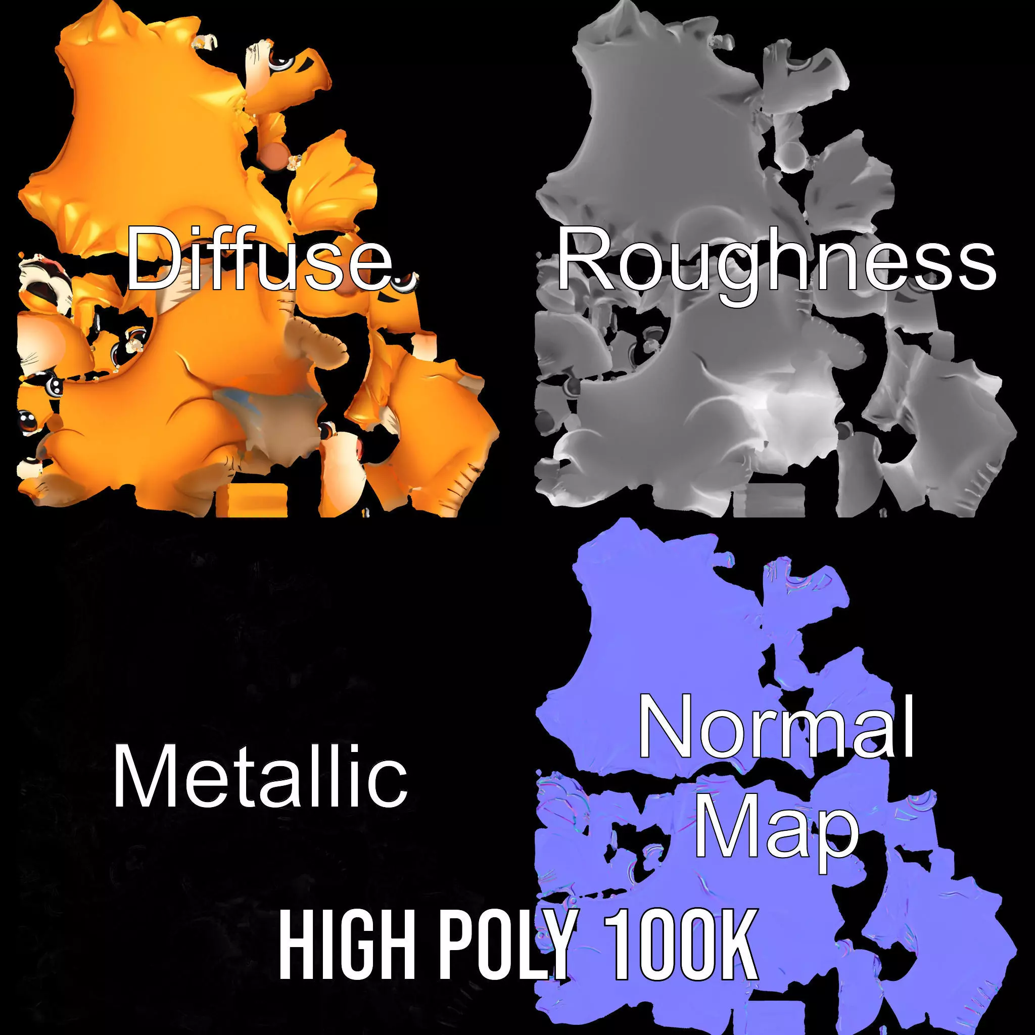 Playful Lion Cub model pack Low-poly 3D model_3