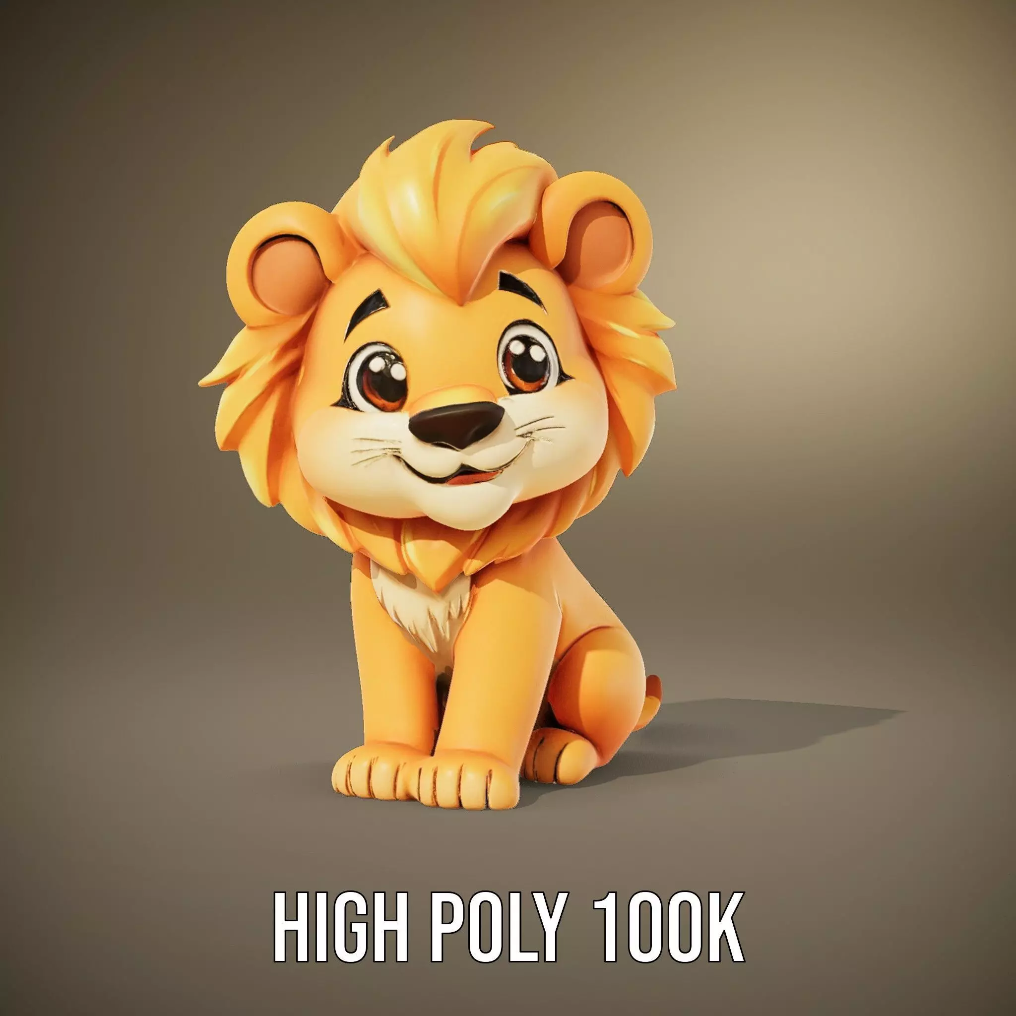 Playful Lion Cub model pack Low-poly 3D model_8