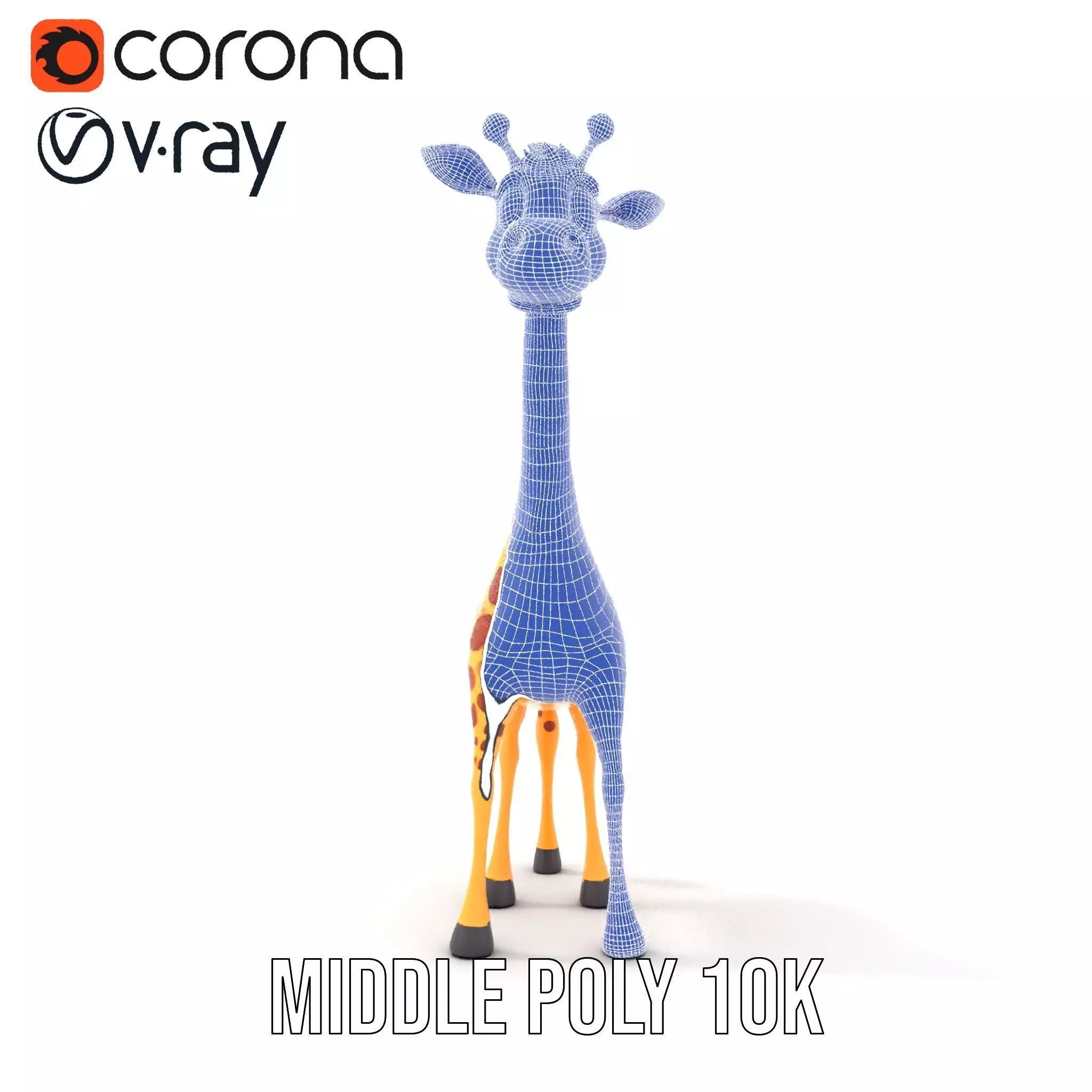 Cheerful Giraffe Cartoon model pack Low-poly 3D model_27