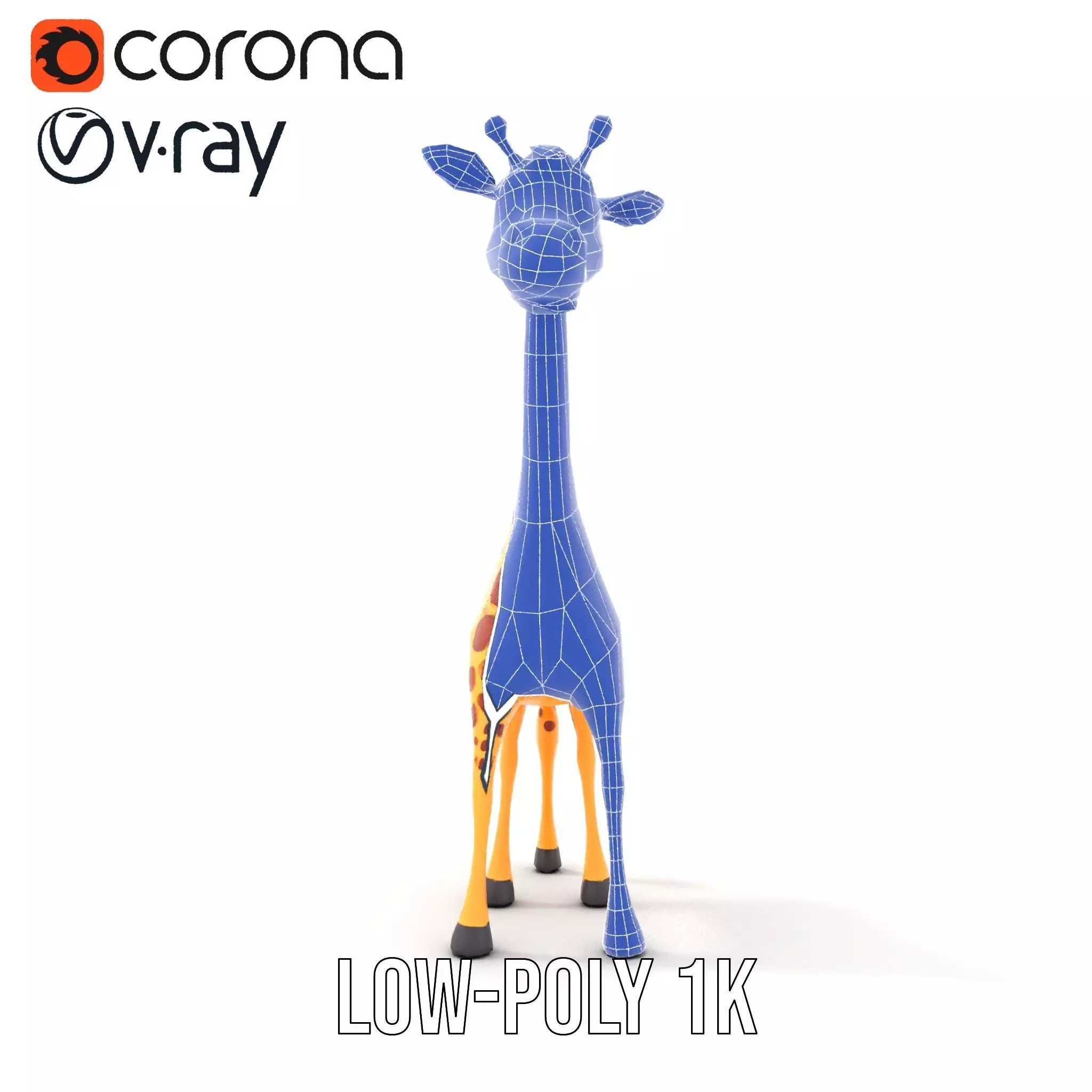 Cheerful Giraffe Cartoon model pack Low-poly 3D model_17