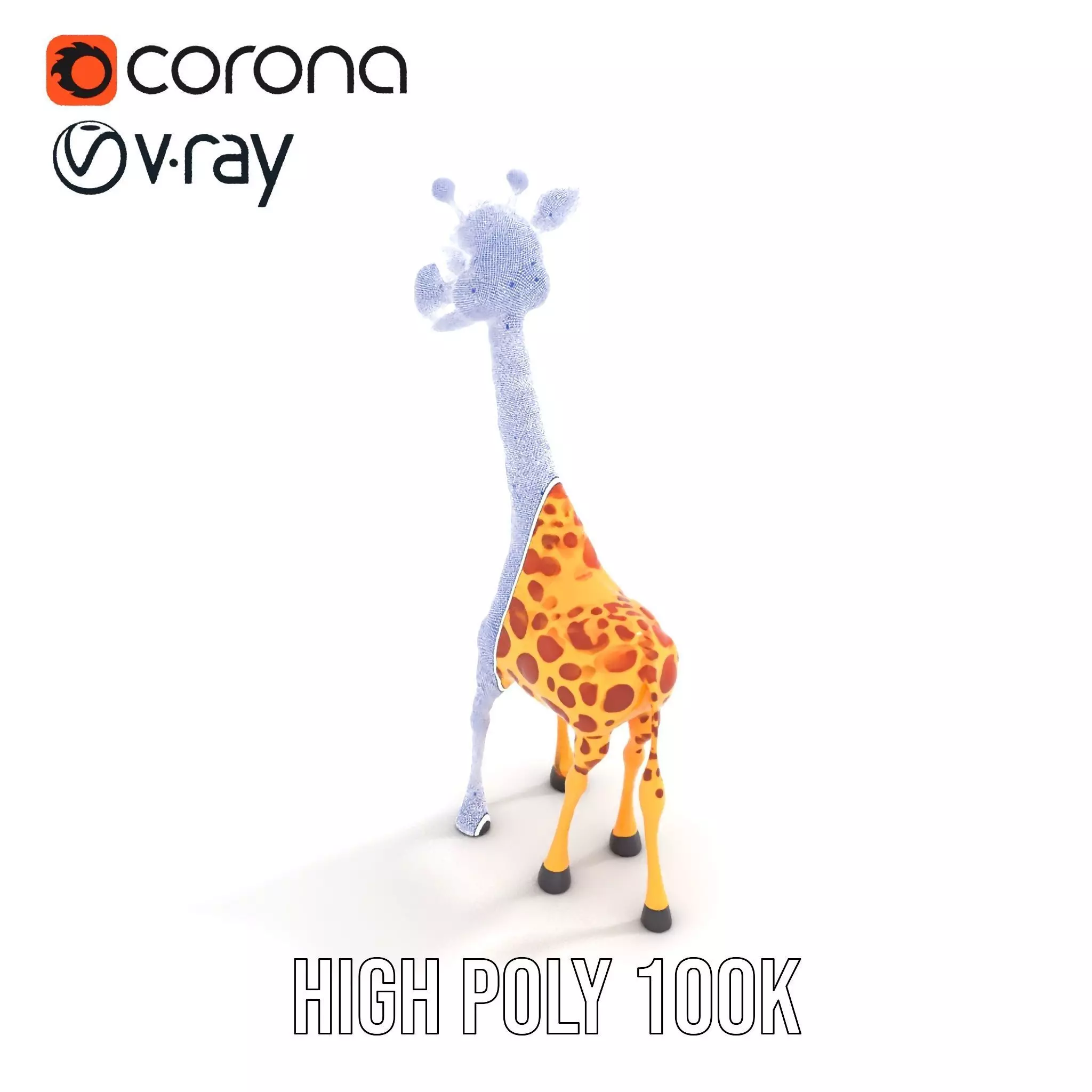 Cheerful Giraffe Cartoon model pack Low-poly 3D model_34