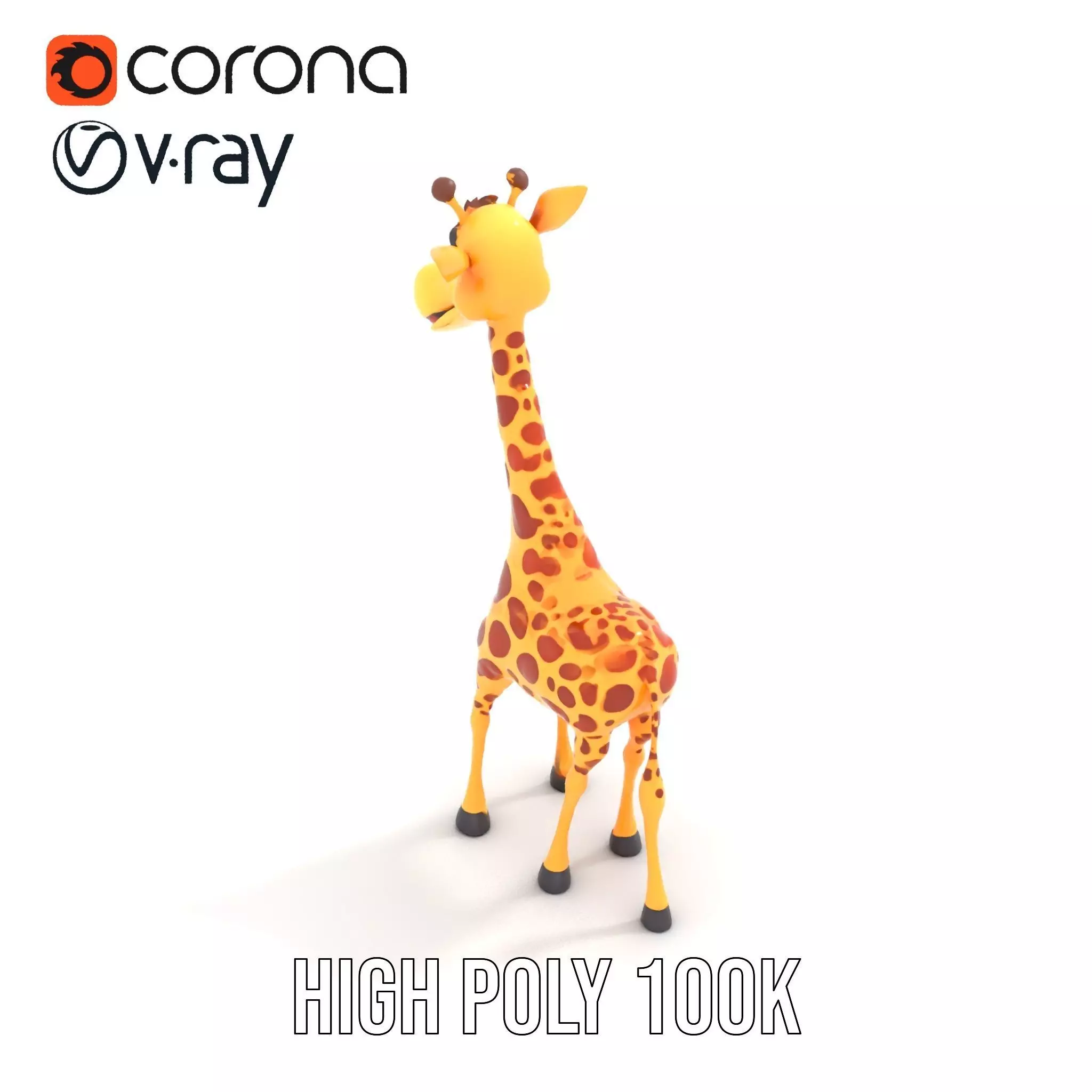 Cheerful Giraffe Cartoon model pack Low-poly 3D model_12