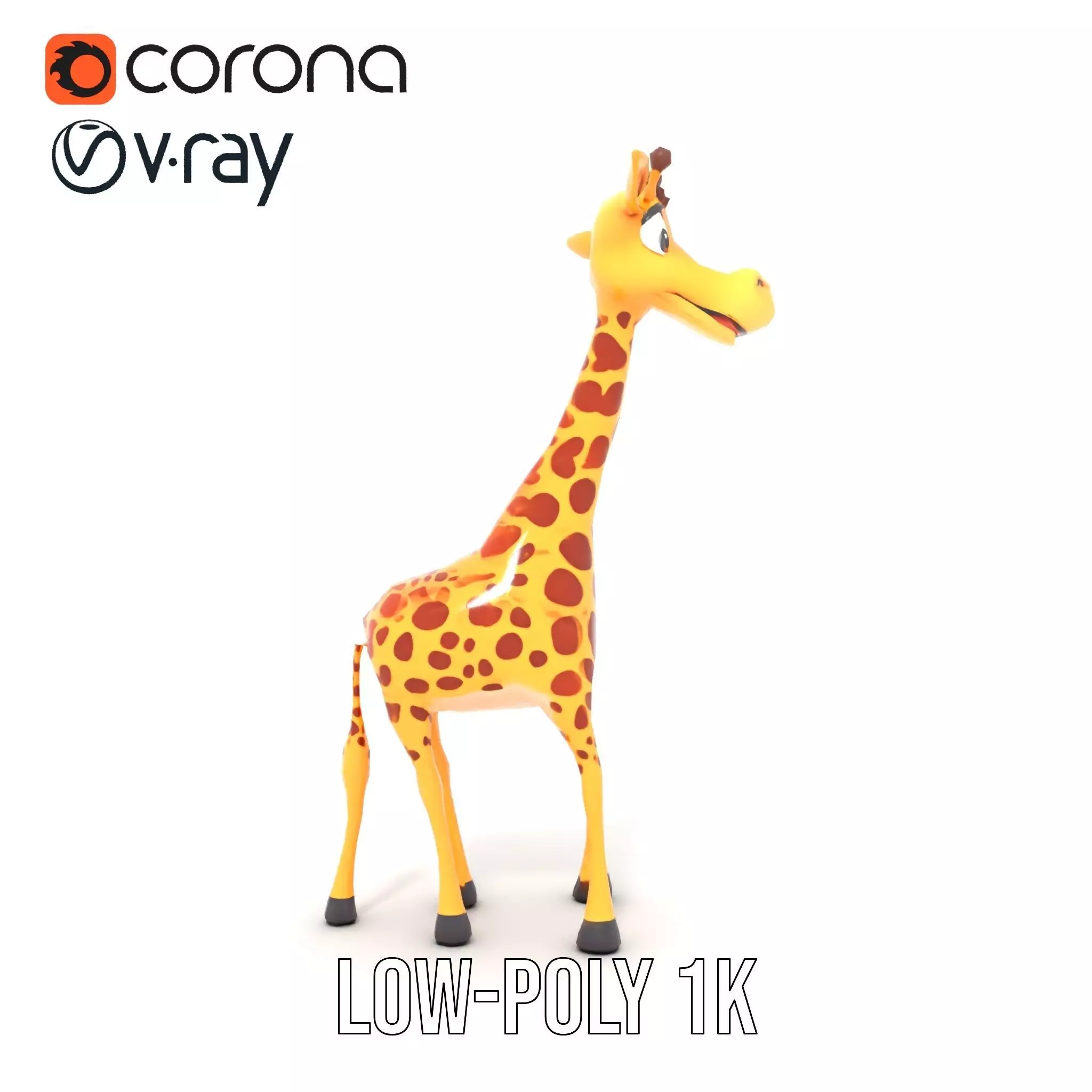 Cheerful Giraffe Cartoon model pack Low-poly 3D model_22