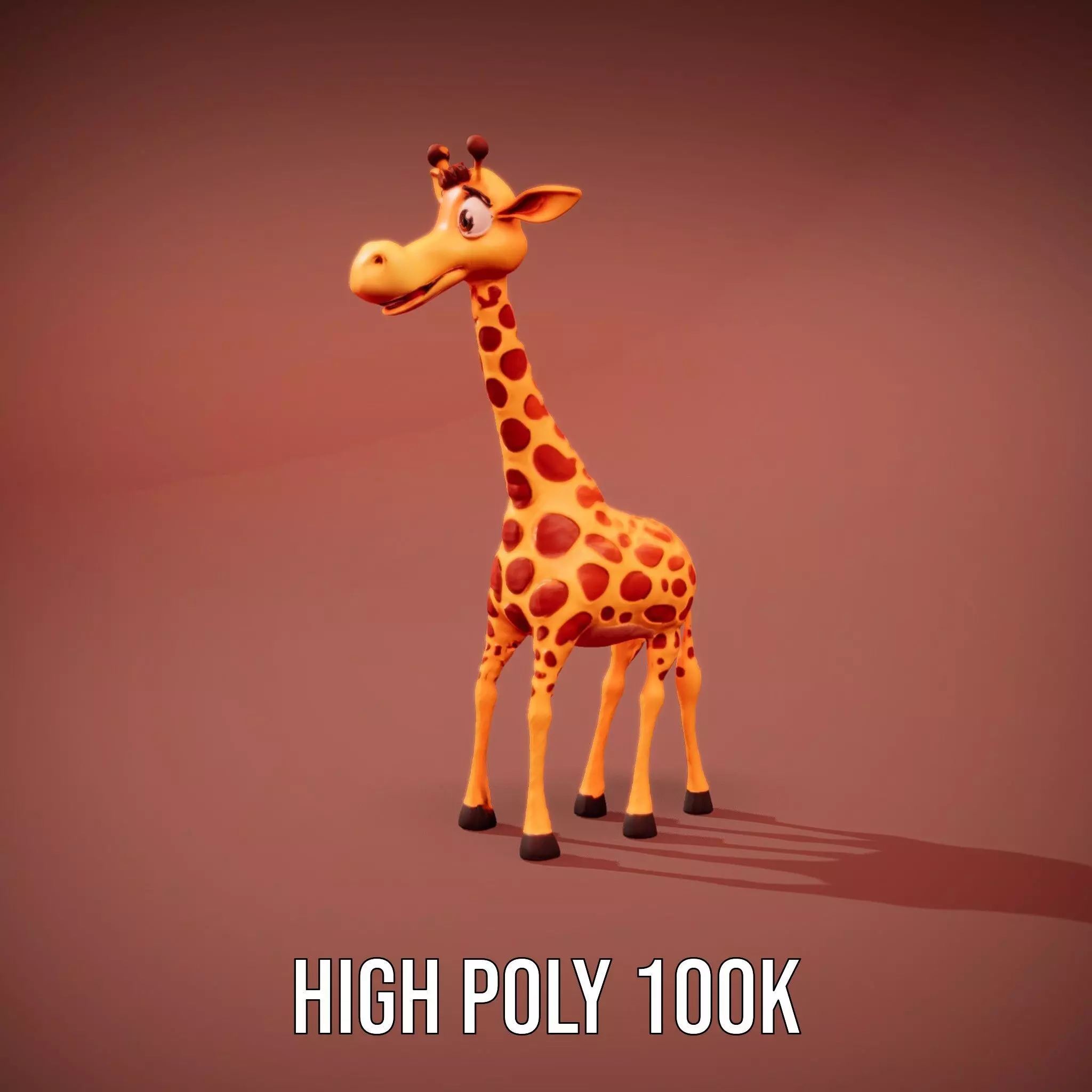 Cheerful Giraffe Cartoon model pack Low-poly 3D model_9