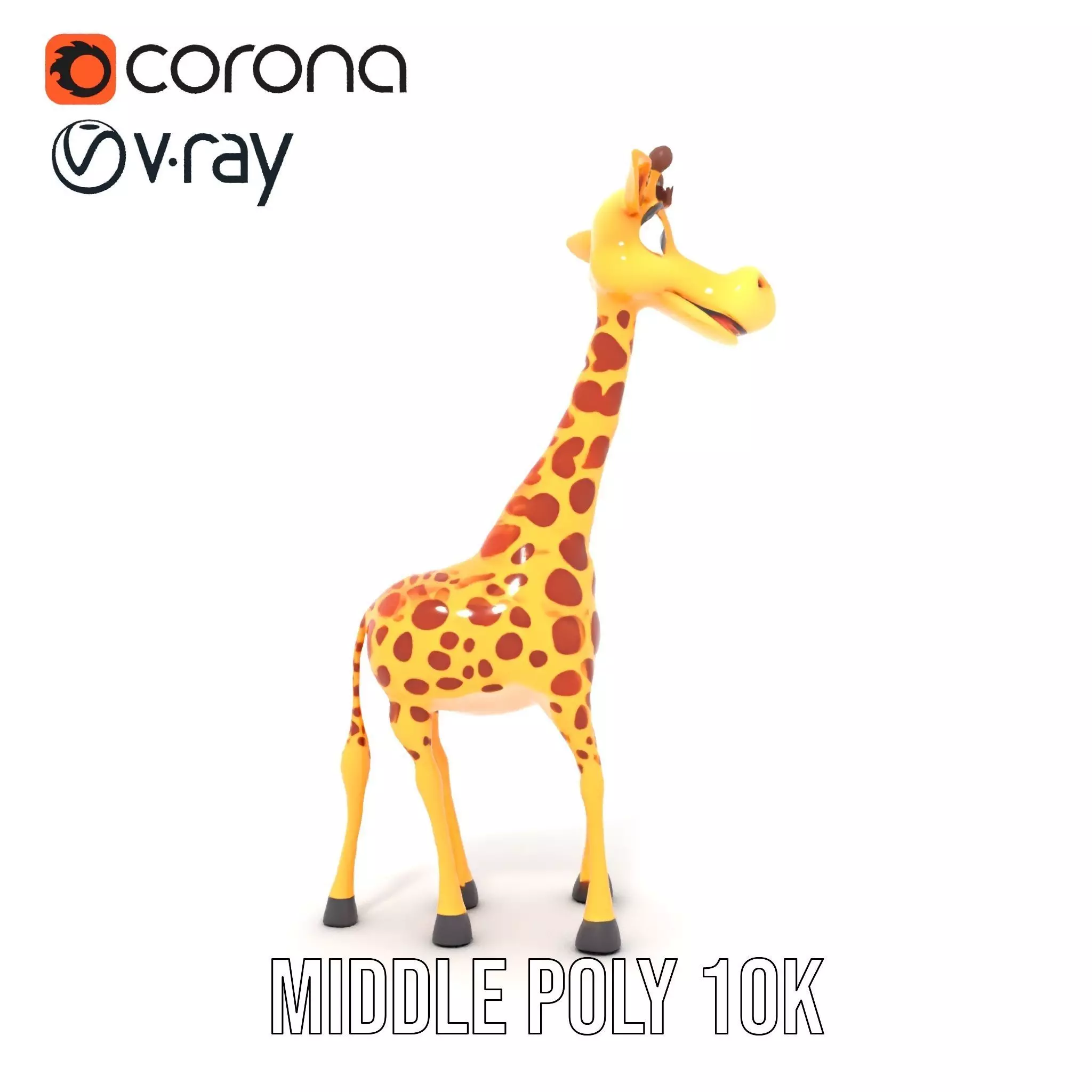 Cheerful Giraffe Cartoon model pack Low-poly 3D model_30