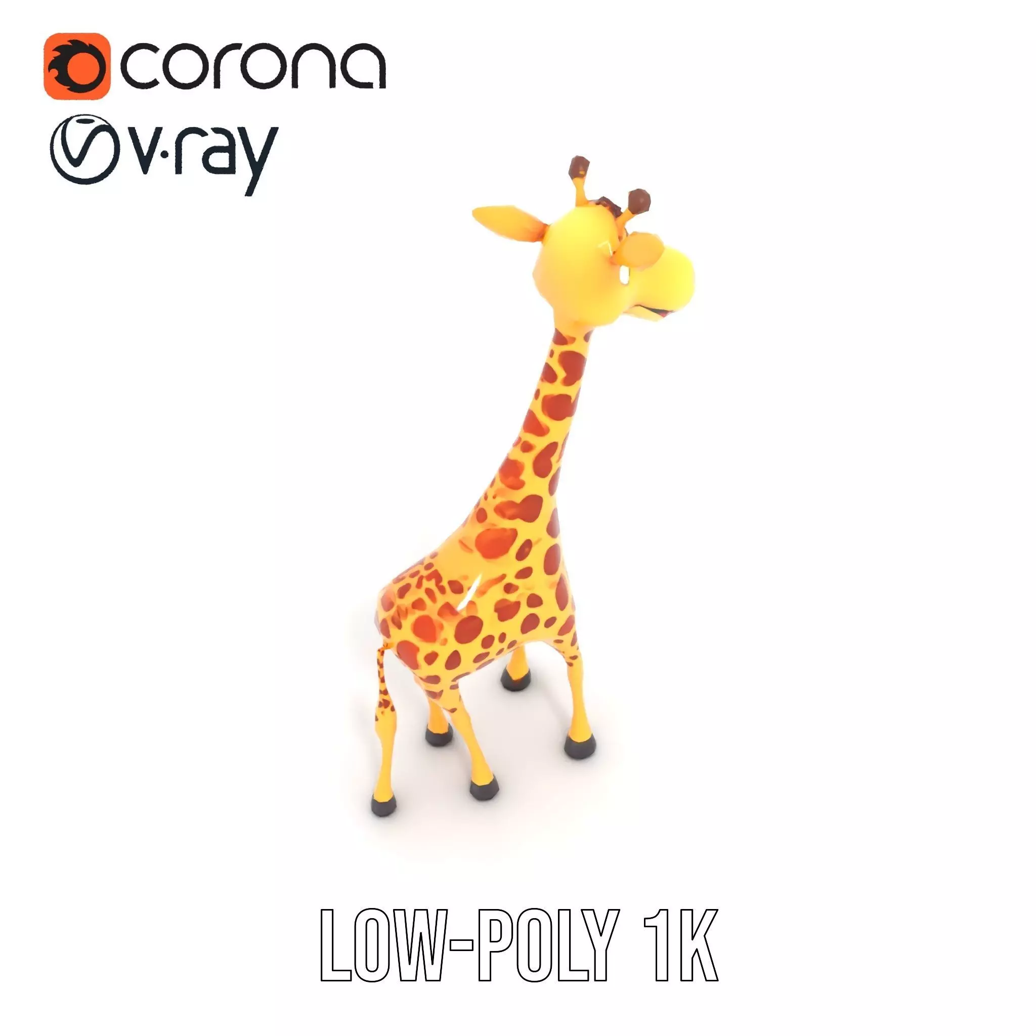 Cheerful Giraffe Cartoon model pack Low-poly 3D model_19