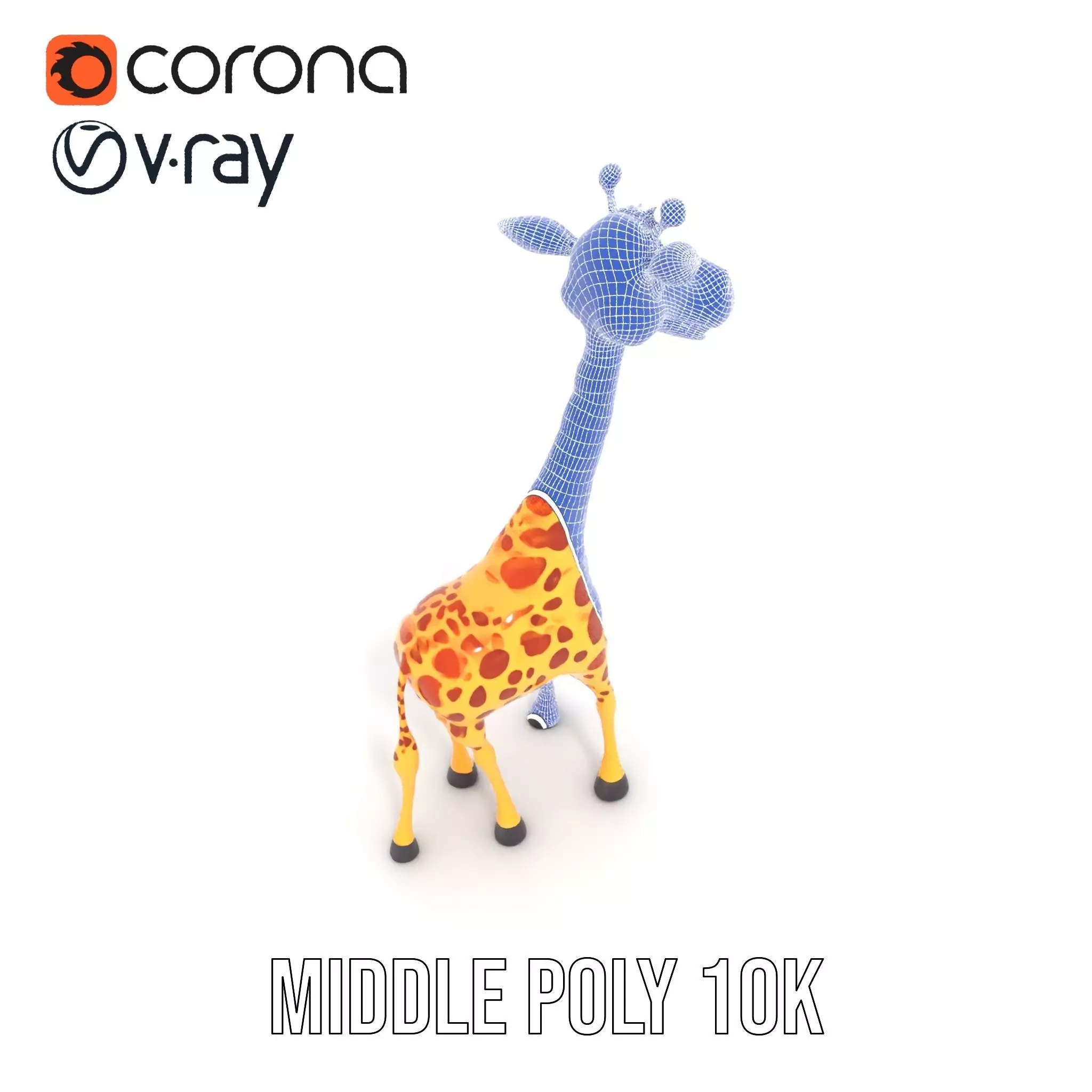 Cheerful Giraffe Cartoon model pack Low-poly 3D model_18