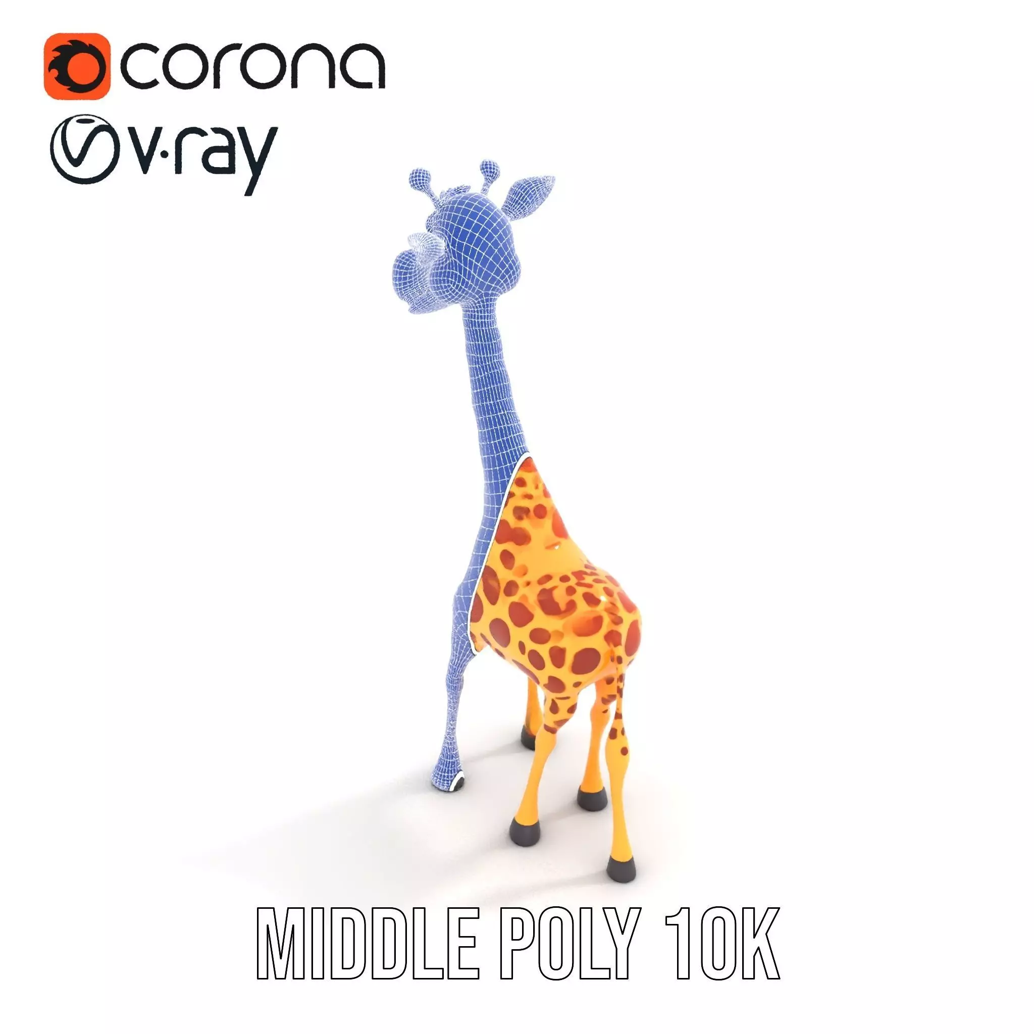 Cheerful Giraffe Cartoon model pack Low-poly 3D model_16
