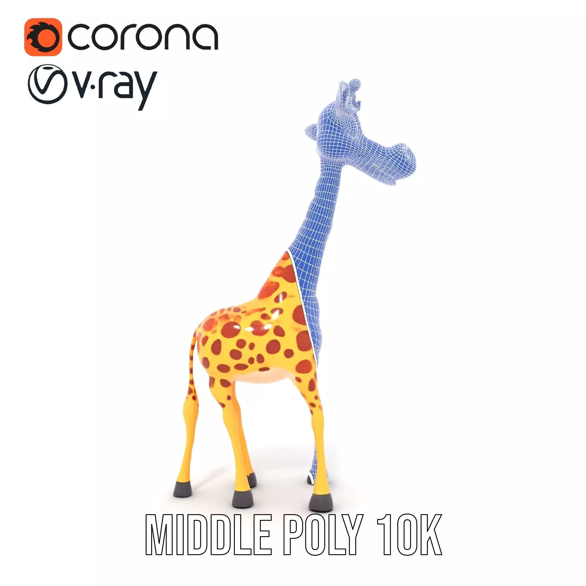 Cheerful Giraffe Cartoon model pack Low-poly 3D model_6