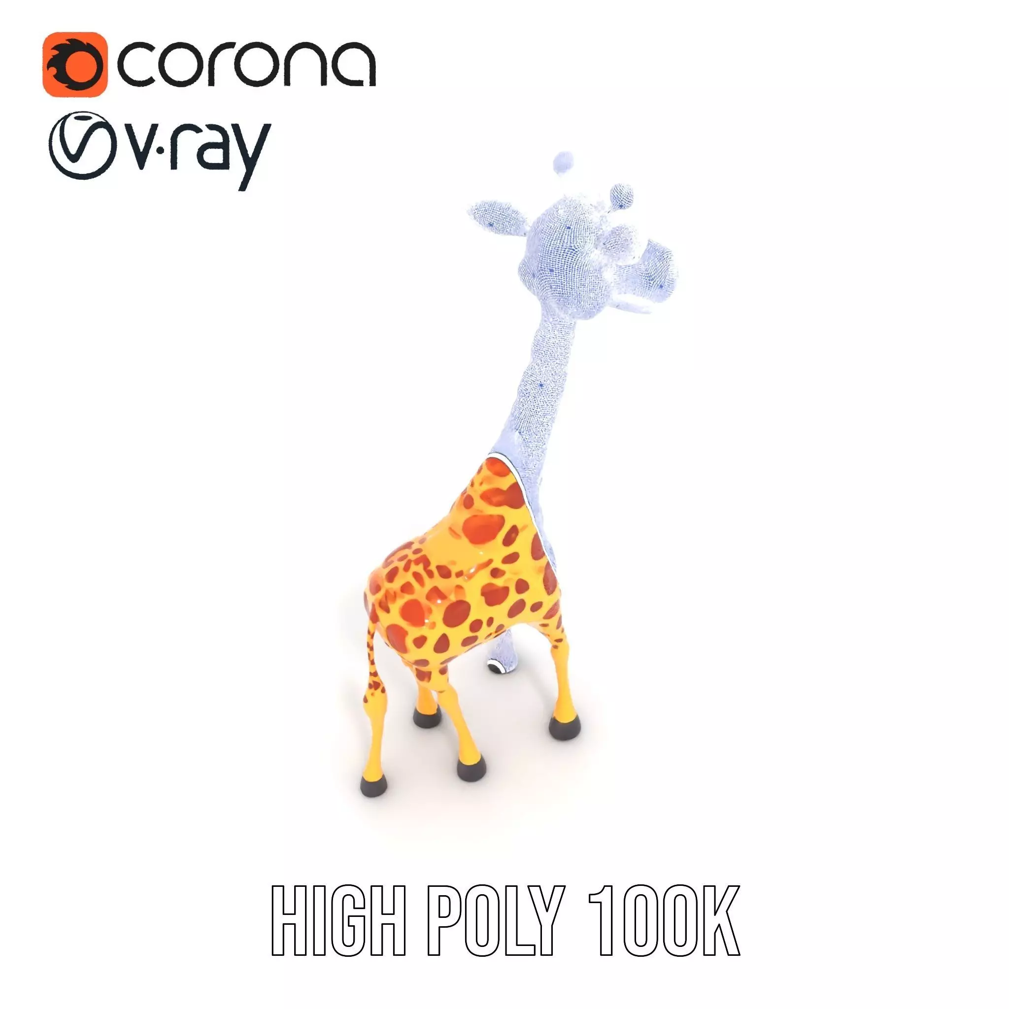 Cheerful Giraffe Cartoon model pack Low-poly 3D model_32