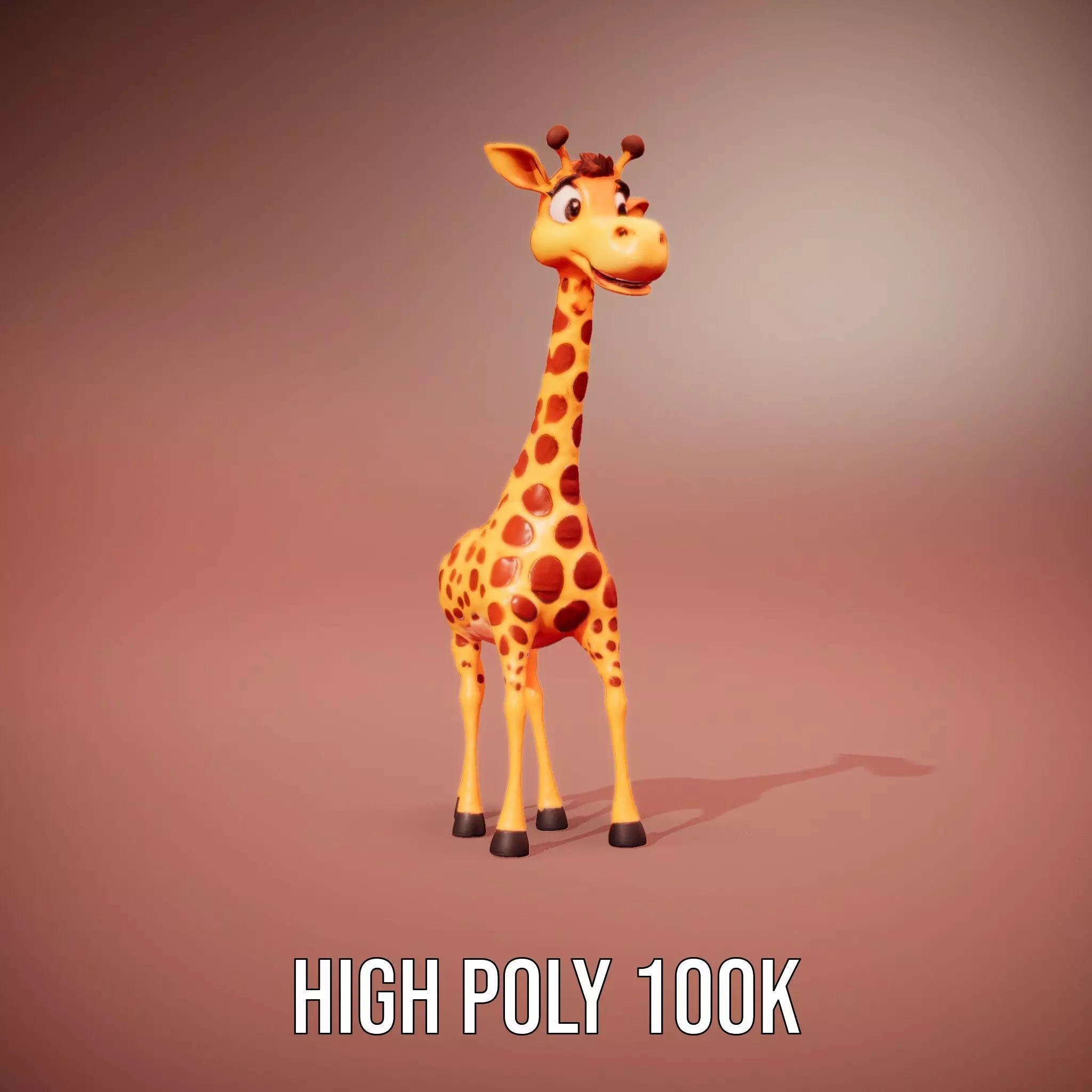 Cheerful Giraffe Cartoon model pack Low-poly 3D model_15