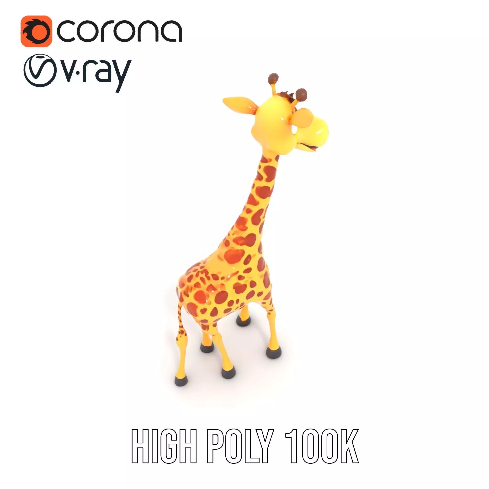Cheerful Giraffe Cartoon model pack Low-poly 3D model_23