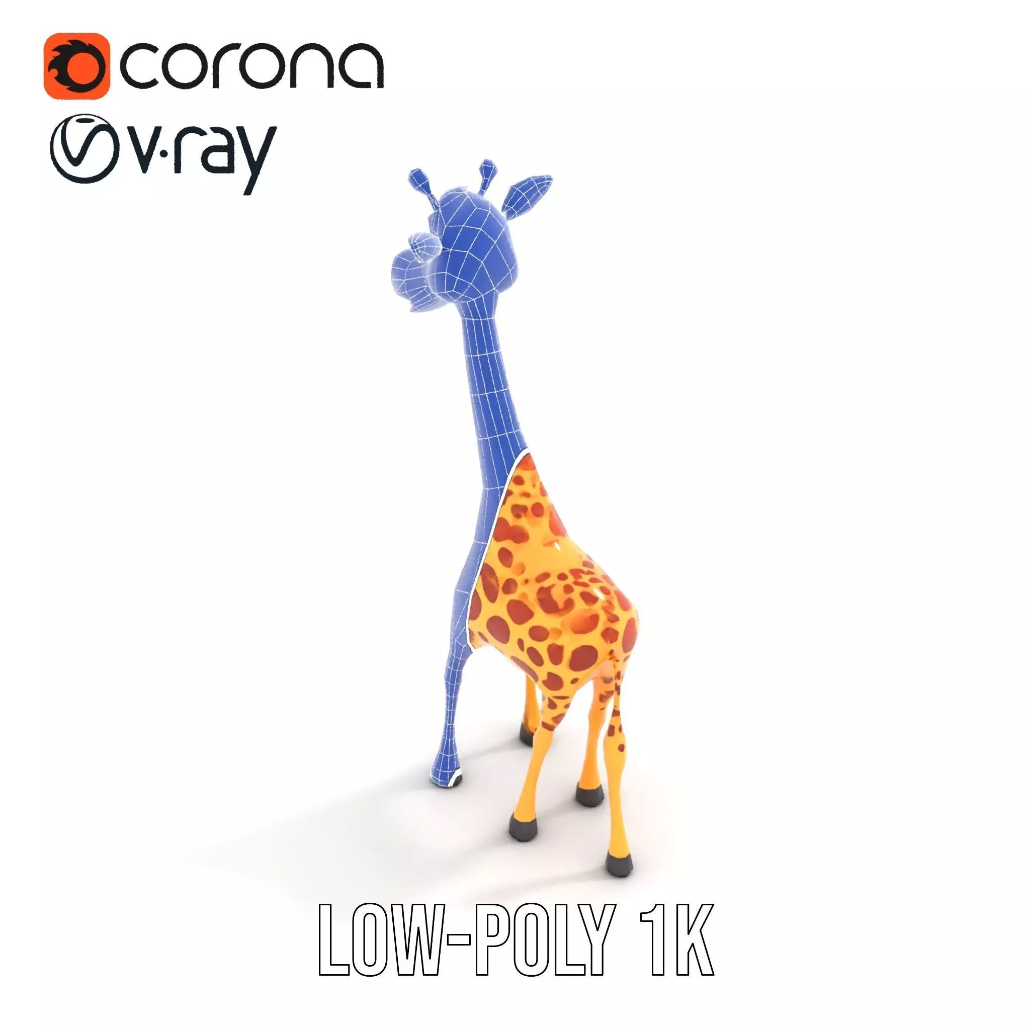 Cheerful Giraffe Cartoon model pack Low-poly 3D model_11
