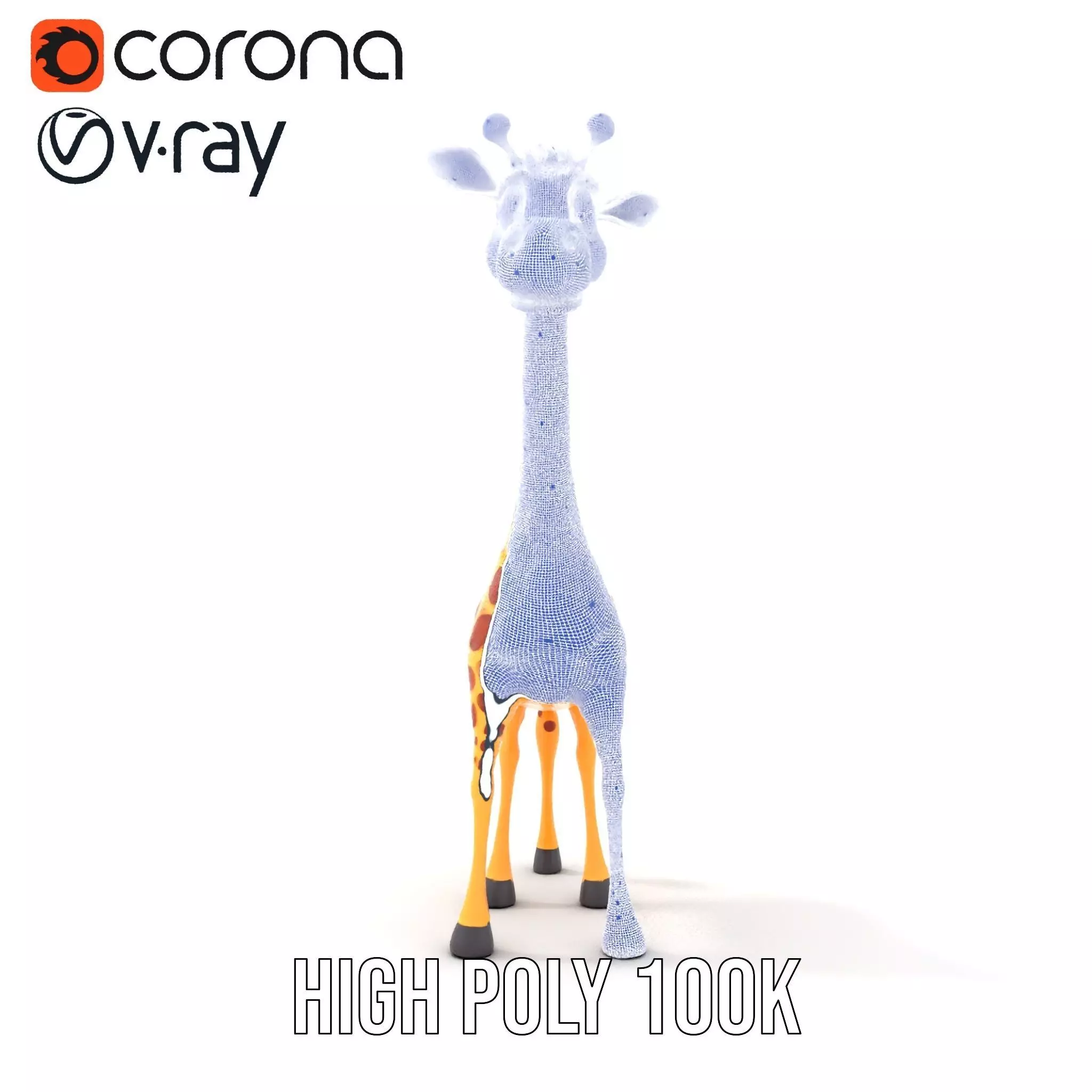 Cheerful Giraffe Cartoon model pack Low-poly 3D model_29