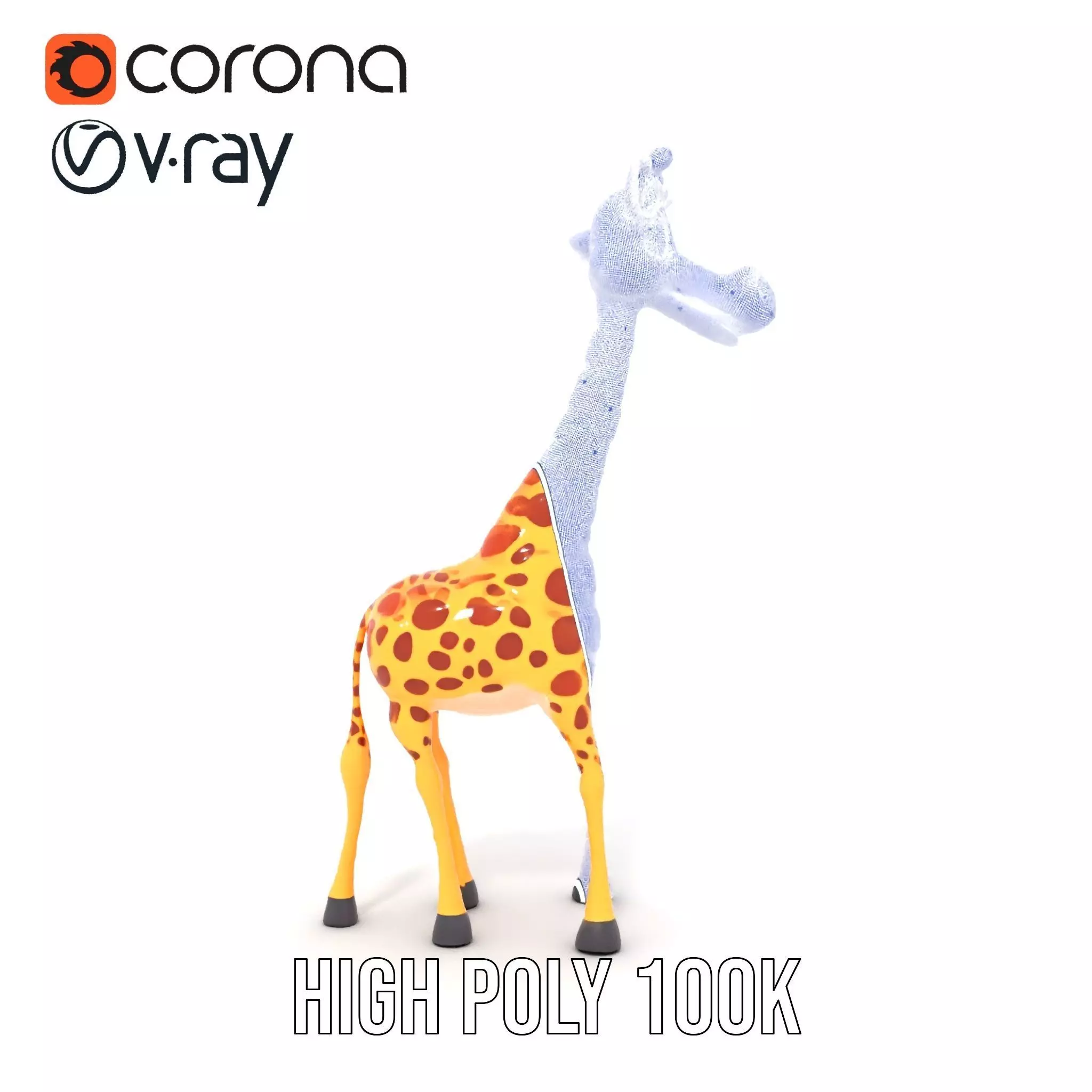Cheerful Giraffe Cartoon model pack Low-poly 3D model_20