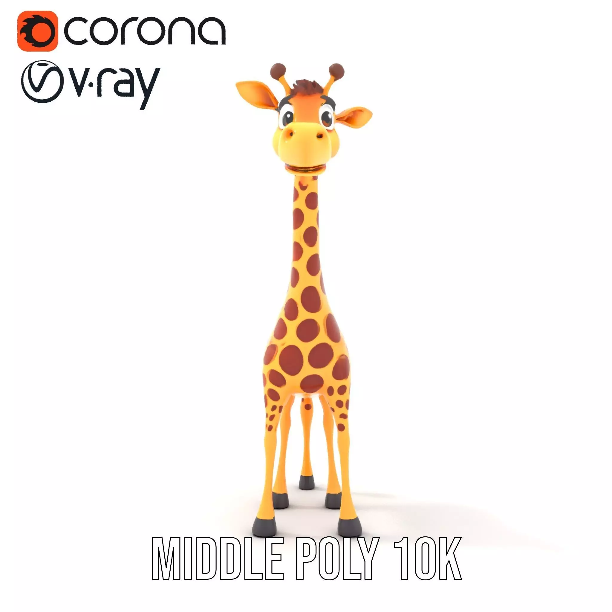 Cheerful Giraffe Cartoon model pack Low-poly 3D model_5
