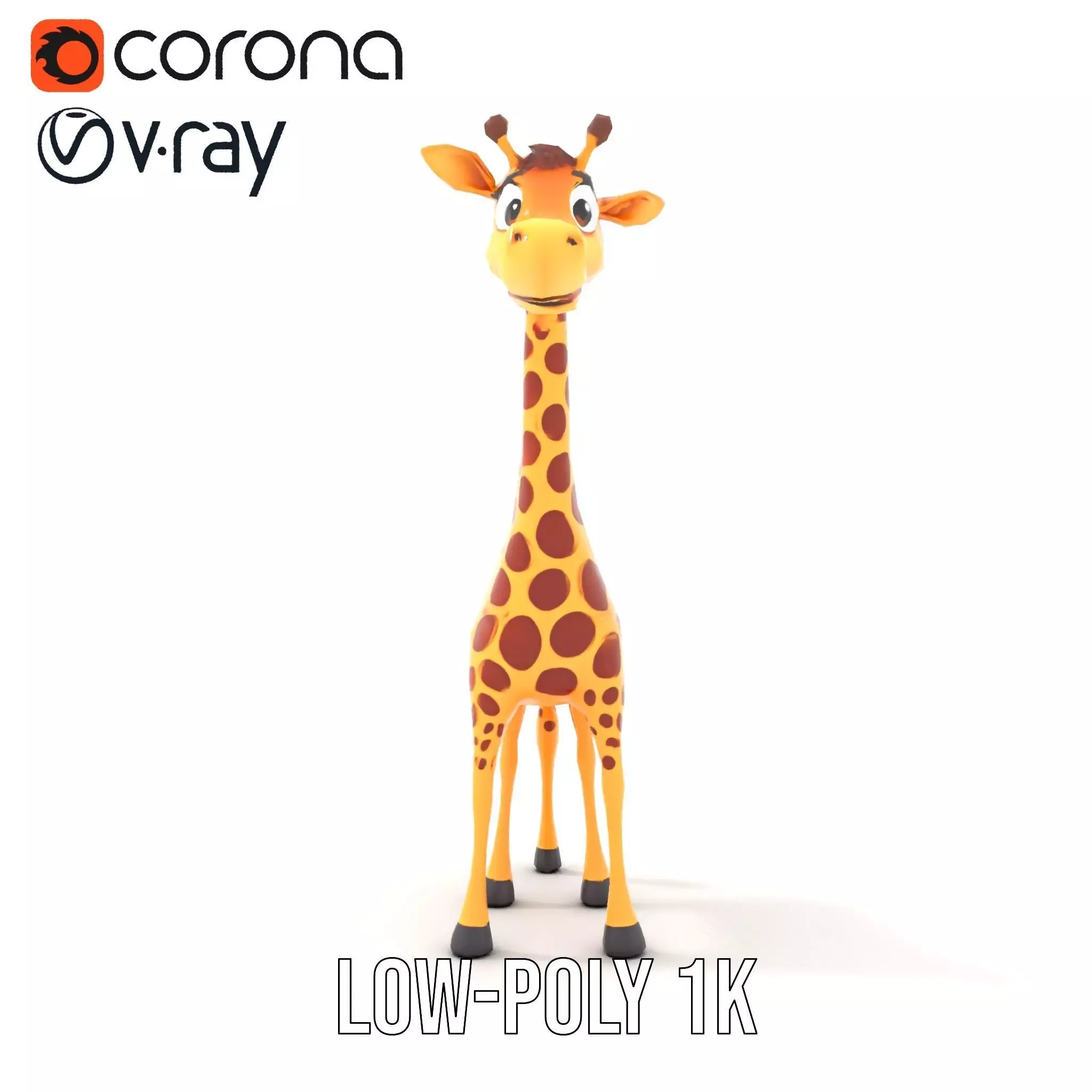 Cheerful Giraffe Cartoon model pack Low-poly 3D model_8
