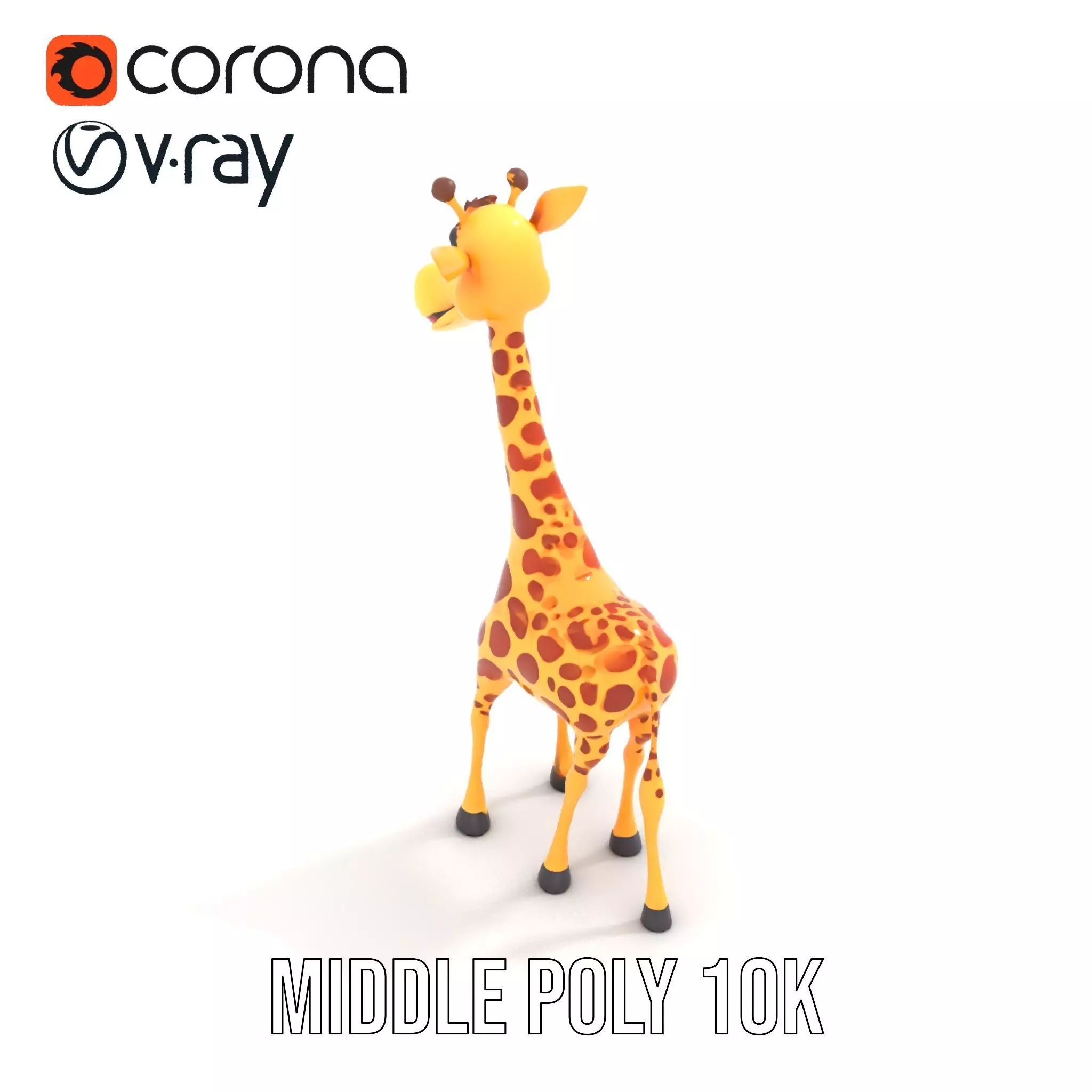 Cheerful Giraffe Cartoon model pack Low-poly 3D model_24