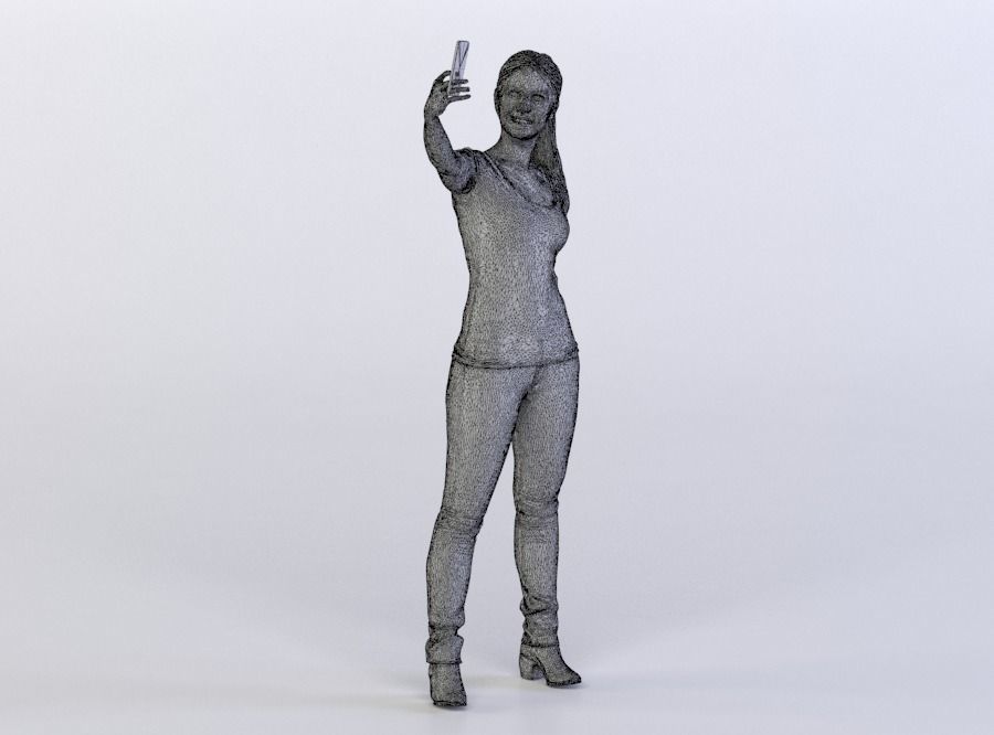 Nina 0331 Woman taking a selfie 3D model_4