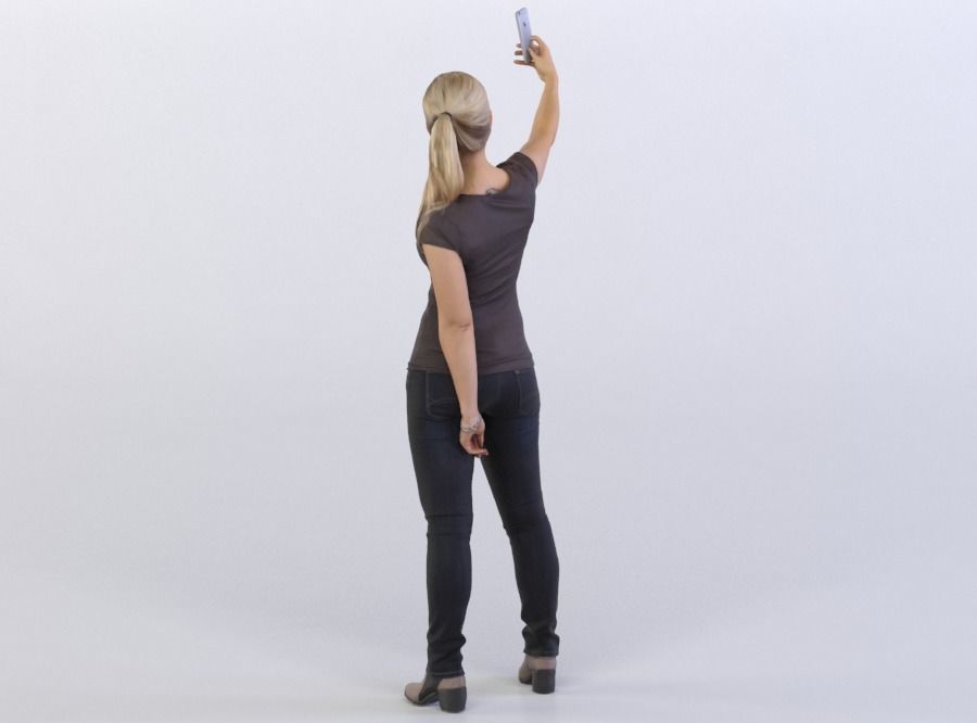 Nina 0331 Woman taking a selfie 3D model_2