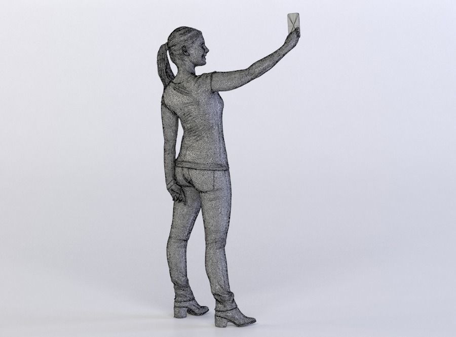 Nina 0331 Woman taking a selfie 3D model_7