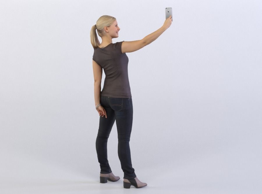 Nina 0331 Woman taking a selfie 3D model_3