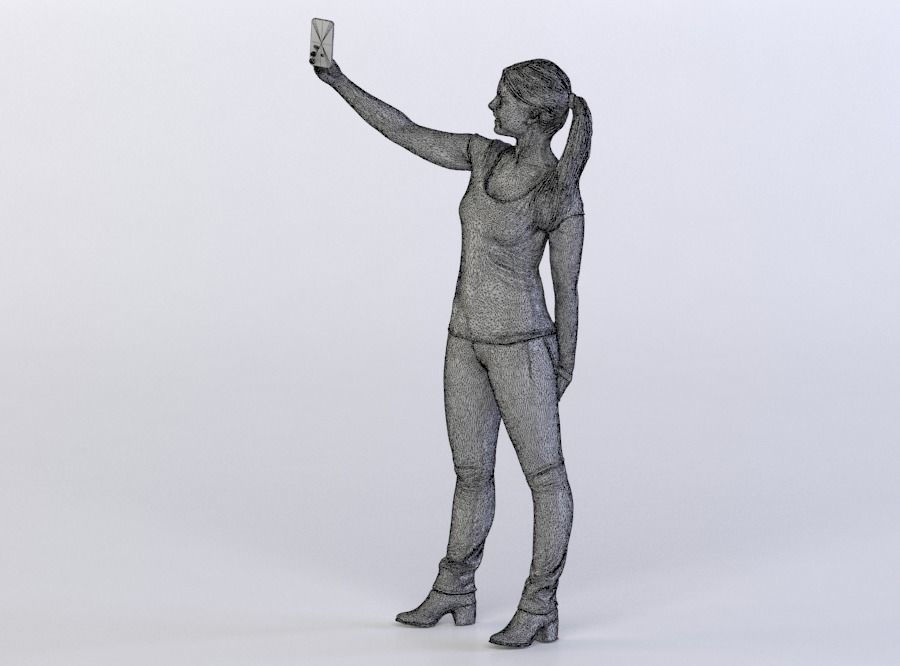 Nina 0331 Woman taking a selfie 3D model_5