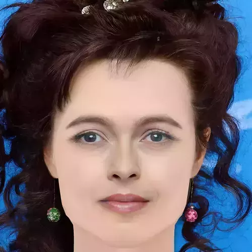 Helena Bonham Carter Head - No Hair - Low poly head for game