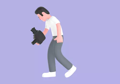 Stylized 3D Male Photographer Character - Low Angle Shot 3D model_2