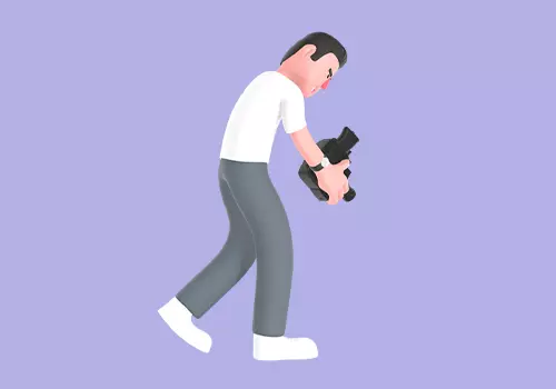 Stylized 3D Male Photographer Character - Low Angle Shot 3D model_4