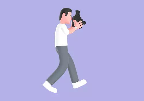 Stylized 3D Male Photographer Character - Cheerful Camera Shot 3D model_4