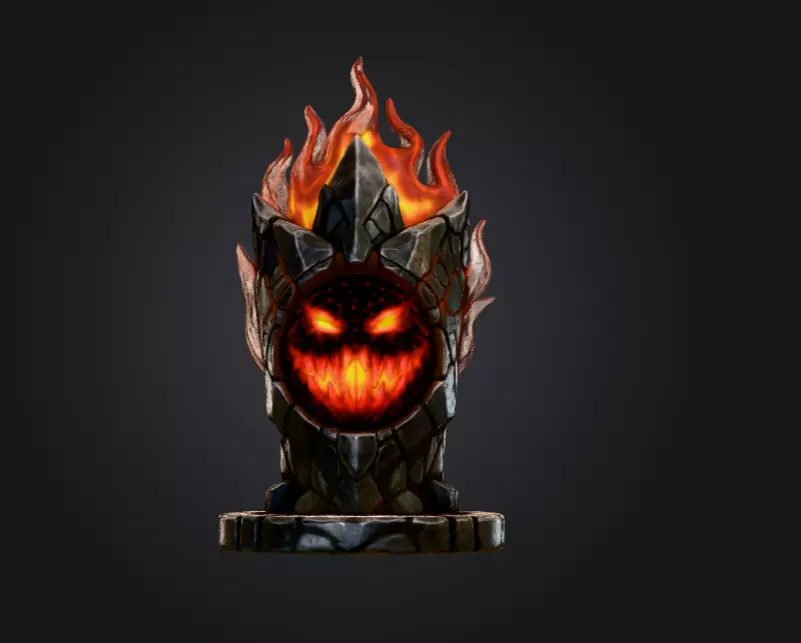 Blaze Totem Low-poly 3D model_1