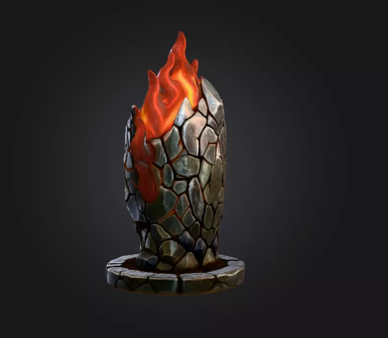 Blaze Totem Low-poly 3D model_6