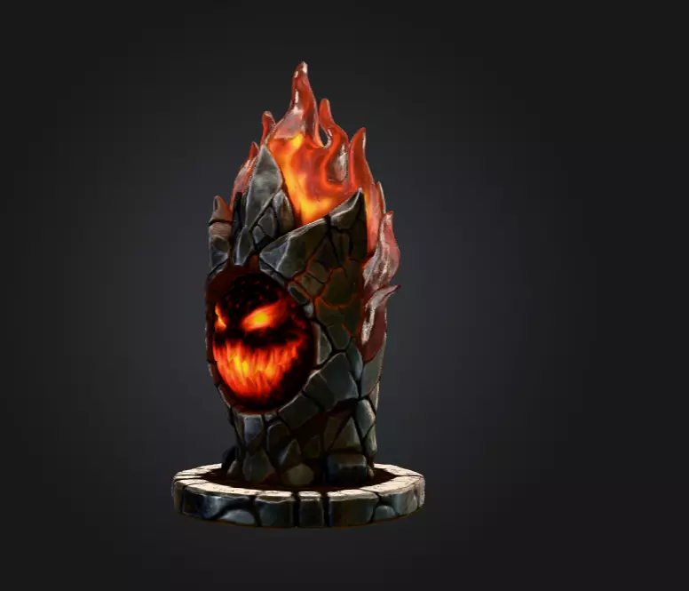 Blaze Totem Low-poly 3D model_8