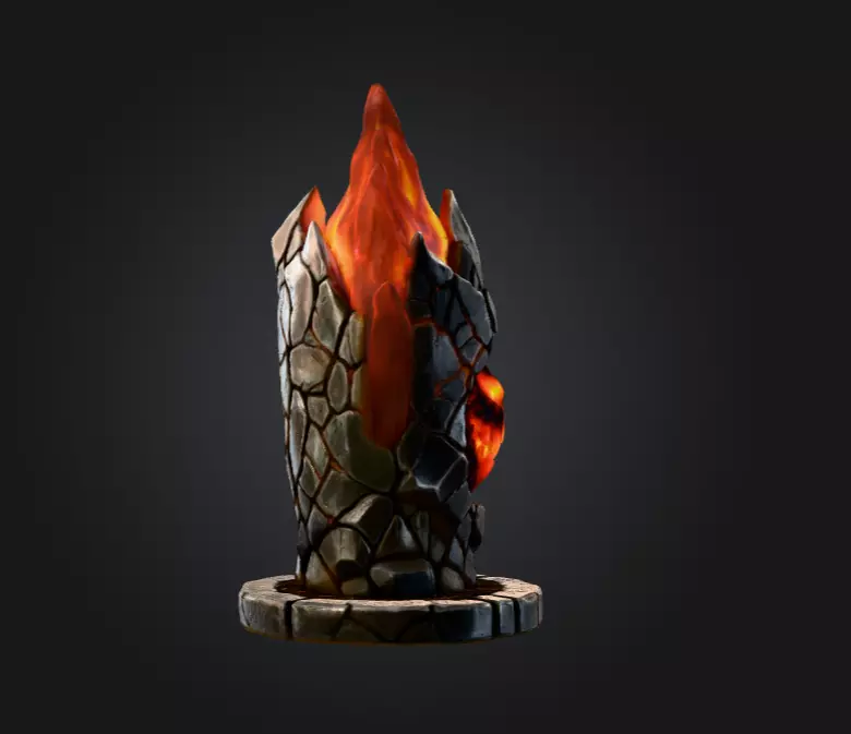 Blaze Totem Low-poly 3D model_3