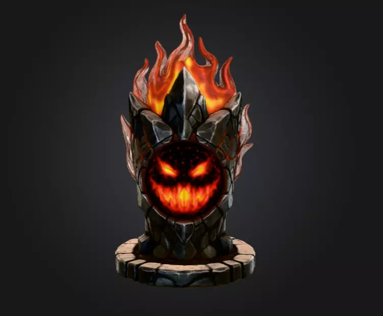 Blaze Totem Low-poly 3D model_0