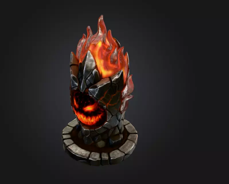 Blaze Totem Low-poly 3D model_11
