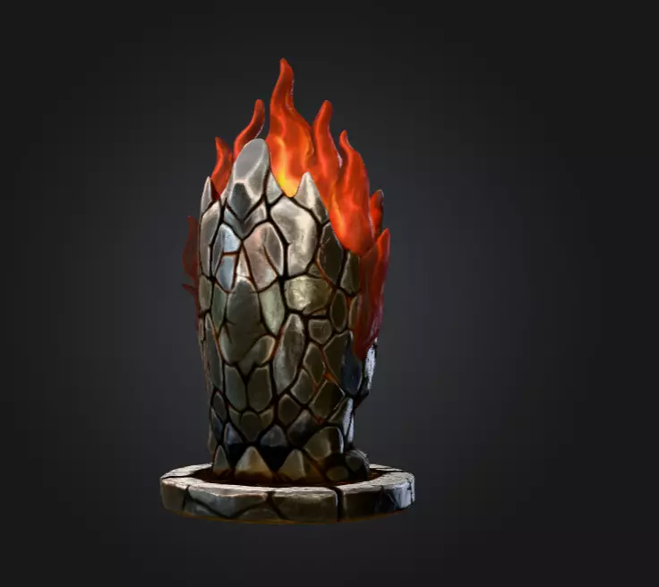 Blaze Totem Low-poly 3D model_4