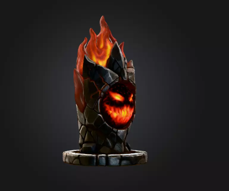 Blaze Totem Low-poly 3D model_2