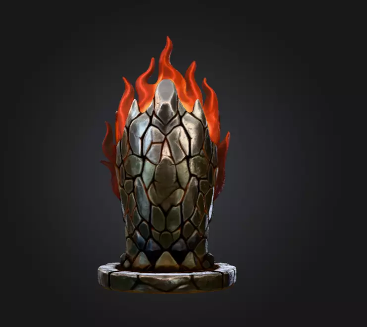 Blaze Totem Low-poly 3D model_5