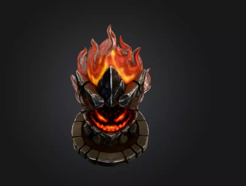 Blaze Totem Low-poly 3D model_9