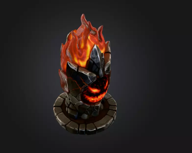 Blaze Totem Low-poly 3D model_10
