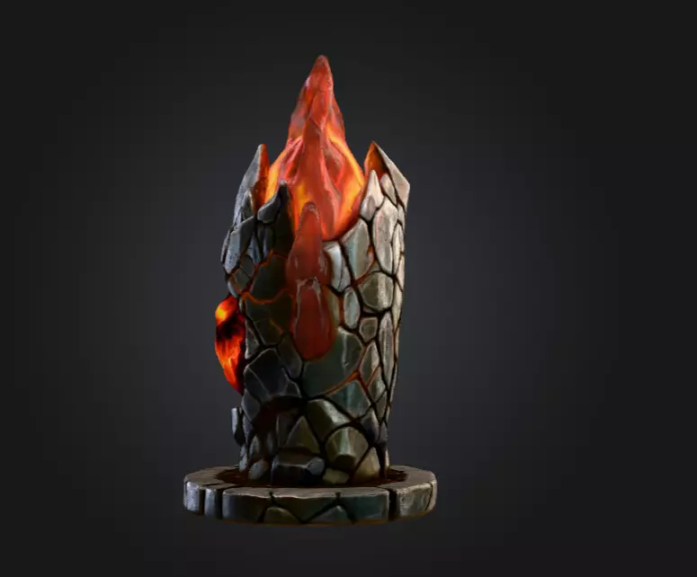 Blaze Totem Low-poly 3D model_7