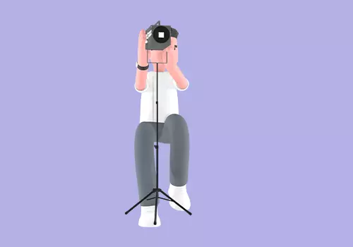 Stylized 3D Male Photographer Character - Adjusting Studio Light 3D model_1